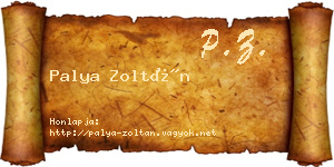 Palya Zoltán névjegykártya