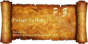Palya Zoltán névjegykártya